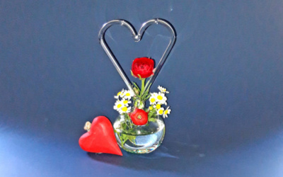 Glas Herz Vase